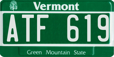 VT license plate ATF619