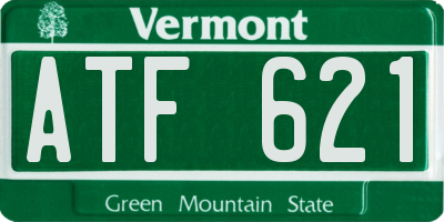 VT license plate ATF621