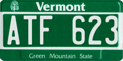 VT license plate ATF623