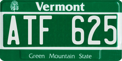 VT license plate ATF625