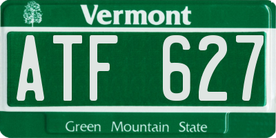 VT license plate ATF627