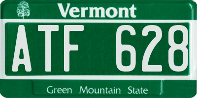 VT license plate ATF628
