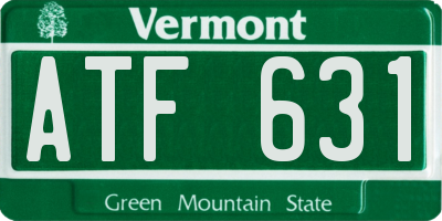 VT license plate ATF631
