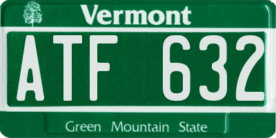 VT license plate ATF632