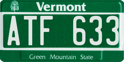 VT license plate ATF633