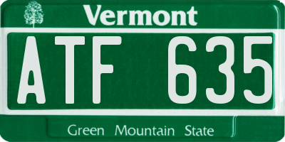VT license plate ATF635