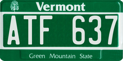 VT license plate ATF637