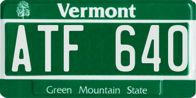 VT license plate ATF640