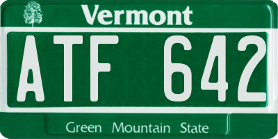 VT license plate ATF642