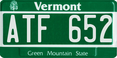 VT license plate ATF652