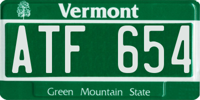 VT license plate ATF654