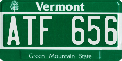 VT license plate ATF656