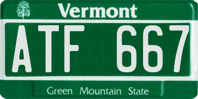 VT license plate ATF667