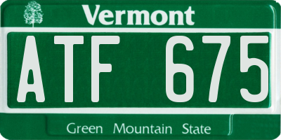 VT license plate ATF675