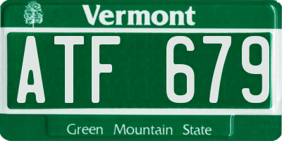 VT license plate ATF679