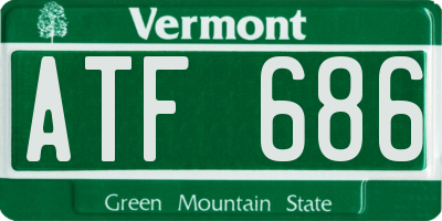 VT license plate ATF686