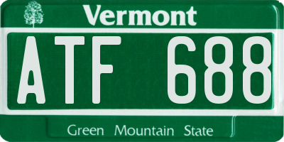 VT license plate ATF688