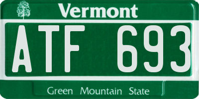 VT license plate ATF693