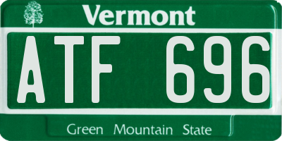 VT license plate ATF696