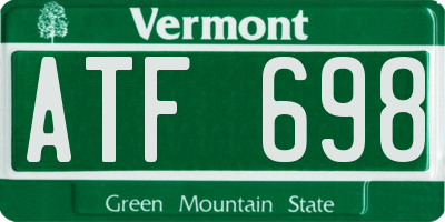 VT license plate ATF698