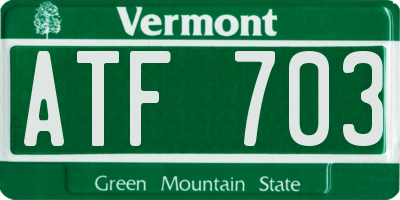 VT license plate ATF703