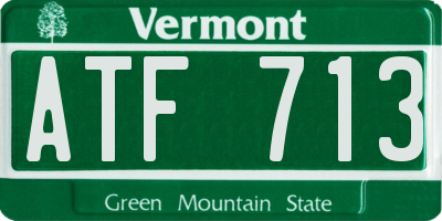 VT license plate ATF713