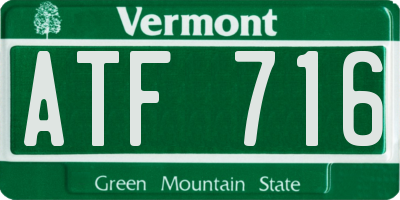 VT license plate ATF716