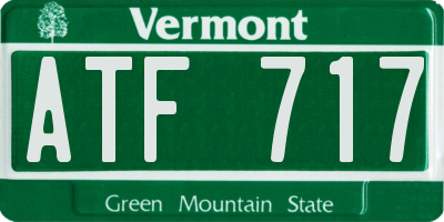 VT license plate ATF717