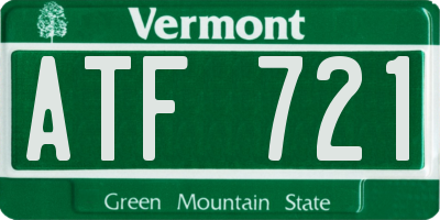 VT license plate ATF721