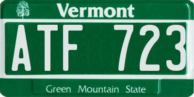 VT license plate ATF723