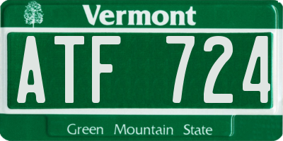 VT license plate ATF724