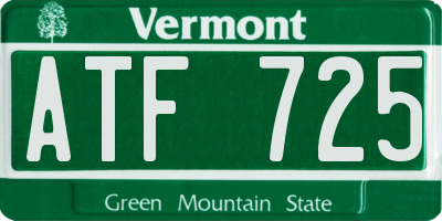 VT license plate ATF725