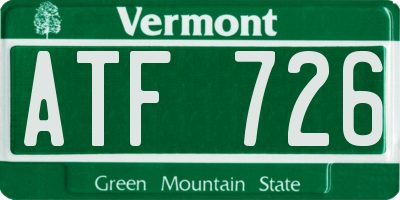 VT license plate ATF726