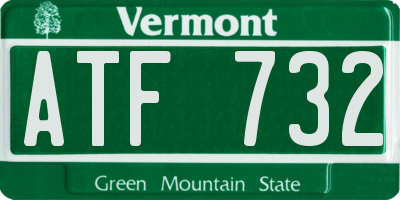 VT license plate ATF732