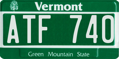 VT license plate ATF740