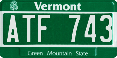 VT license plate ATF743