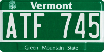 VT license plate ATF745