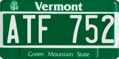 VT license plate ATF752