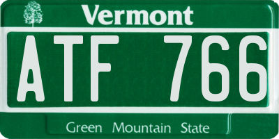 VT license plate ATF766