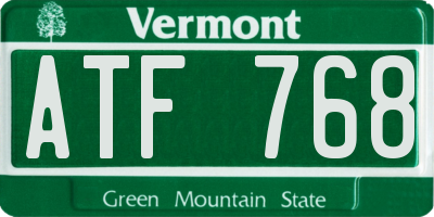VT license plate ATF768