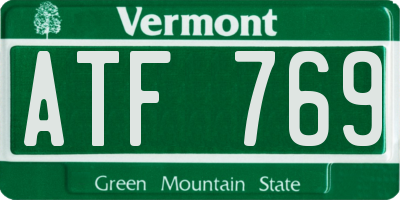 VT license plate ATF769