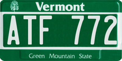 VT license plate ATF772