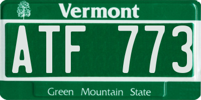 VT license plate ATF773