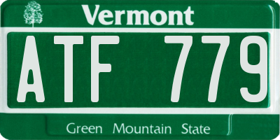 VT license plate ATF779