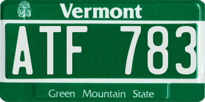 VT license plate ATF783