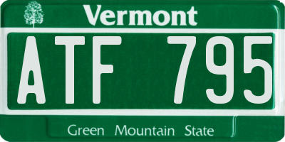 VT license plate ATF795