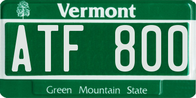 VT license plate ATF800