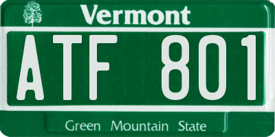 VT license plate ATF801