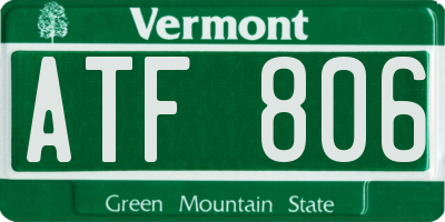 VT license plate ATF806