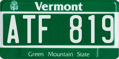VT license plate ATF819